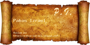 Pakos Izrael névjegykártya